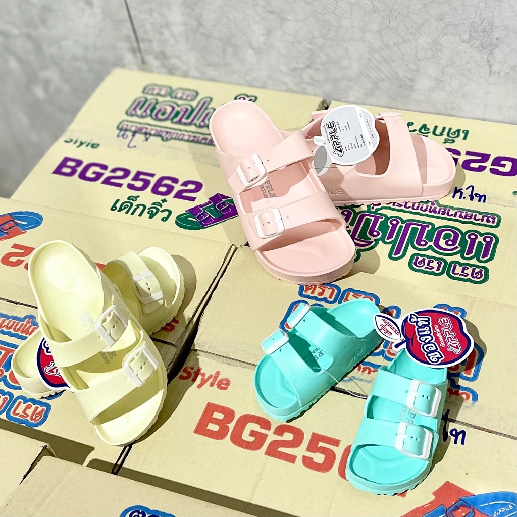 Red Apple BG2562 BG3662 2 สาย พาสเทล size24-40 Pastel รองเท้าแตะแบบสวมเด็ก Sandals เรดแอปเปิ้ลแท้