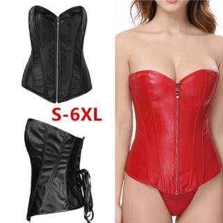 Corset หนัง Gothic เสื้อผ้าผู้หญิง Plus ขนาด Overbust Corset Tops 6XL Steampunk ชุดชั้นในเซ็กซี่ Bustiers