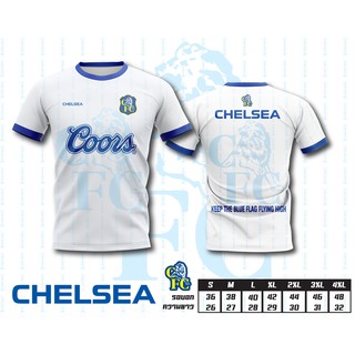 เสื้อบอลพิมพ์ลาย สโมสรฟุตบอล เชลซี สีขาว คลาสสิก Chelsea