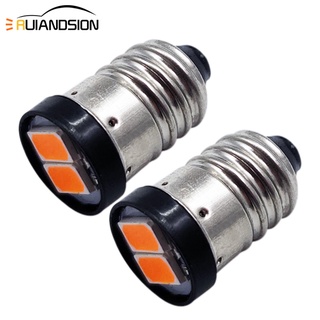 Ruiandsion หลอดไฟ E10 LED 3V 6V 12V สีขาวอบอุ่น สีเหลือง สําหรับโคมไฟ 2 ชิ้น