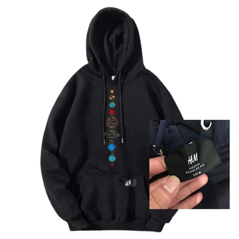 Original Nasa Planet H*M Jacket หมวกเต็ม / Original Usa Premium ขนแกะหนา Nasa Planet Hoodie เสื้อกัน