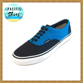 MASHARE รองเท้าผ้าใบทรง VANS รุ่น V2 สีฟ้าดำ by Pacific Shoes