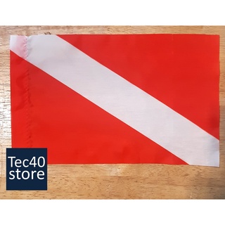 SCUBA DIVING Flag ธง ดำน้ำ ขนาด 15x23 cm. Made in THAILAND