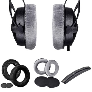 Huarmey ฟองน้ําหูฟังเล่นเกม แบบนิ่ม กันฝุ่น แบบเปลี่ยน สําหรับ Beyerdynamic DT99 DT880 DT770 PRO 1 คู่