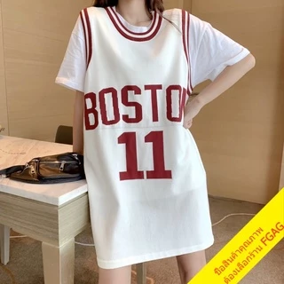 เสื้อแขนกุดผู้หญิง oversize วัยรุ่นแฟชั่นสไตล์เกาหลี ปาดไหล่สตรีทกีฬา ฮิปฮอป ใส่ได้ทั้งผู้ชานเเละผู้หญิง