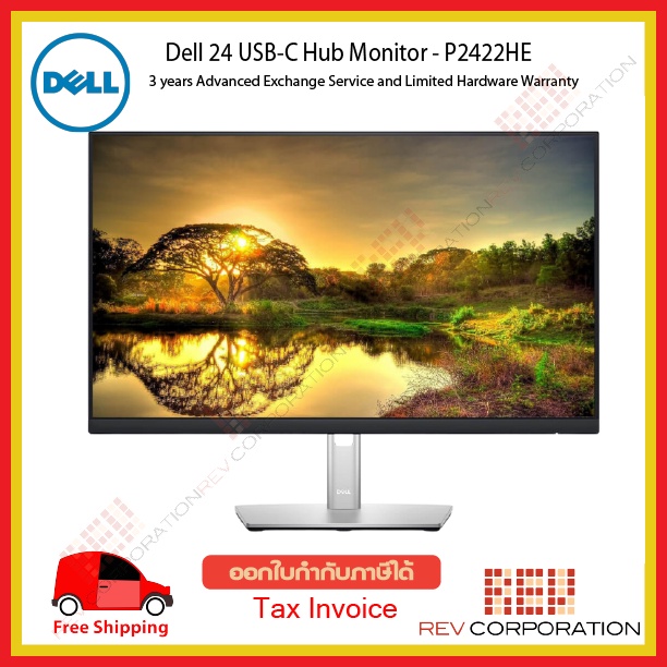 Dell 24 USB-C Hub Monitor - P2422HE Warranty 3 Year Onsite Service Full HD 1920 x 1080 Monitor 24 Inch P2422HE