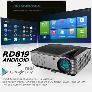 โปรเจคเตอร์ RD819 Android FullHD 1080P แถมฟรี จอ 100&amp;amp;amp;quot; สาย HDMI by DigilifeGadget RD