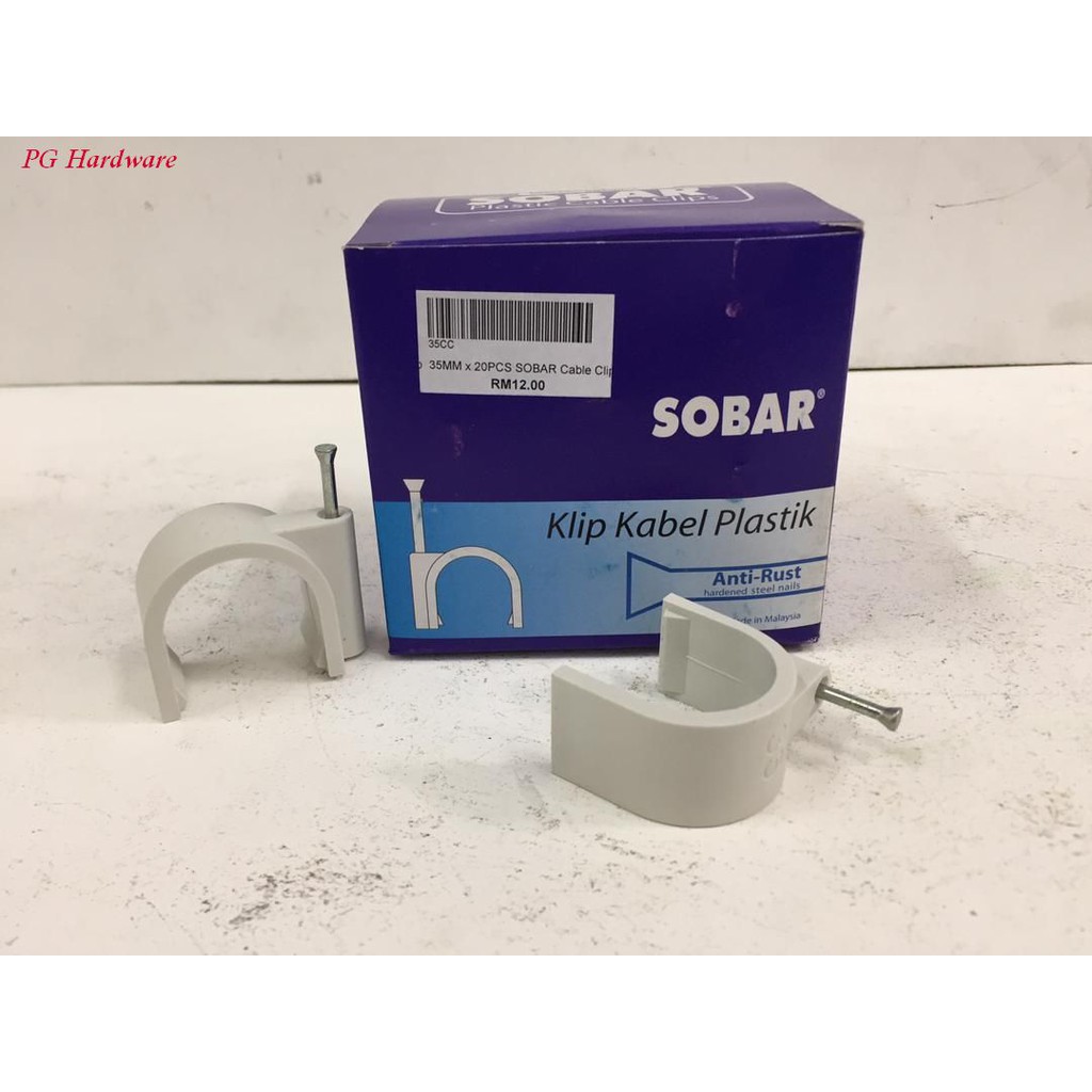 คลิปหนีบสายไฟพลาสติก SOBAR ( 35 มม. x 20 ชิ้น )