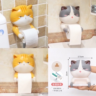 แกนทิชชู่ ที่ใส่ทิชชู่ติดห้องน้ำ รูปแมว ทาสแมวมาตำเลยค่ะ มี 2 สีนะ