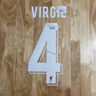 [ของแท้] Virgil ชื่อและเบอร์บอลถ้วย Font Liverpool สีขาว ฤดูกาล 2018/19-2021/22