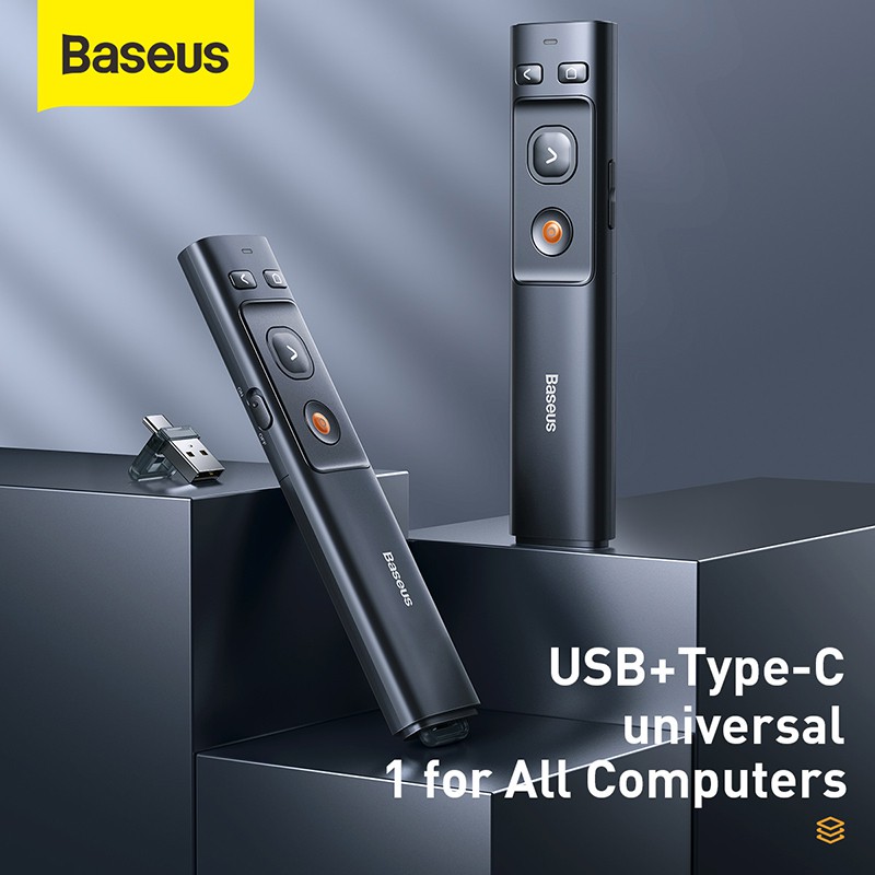 🔥baseus  รีโมทพรีเซนไร้สาย รีโมทเลเซอร์ไร้สาย 2 . 4 ghz สําหรับนําเสนองาน  Laser Pointer PPT