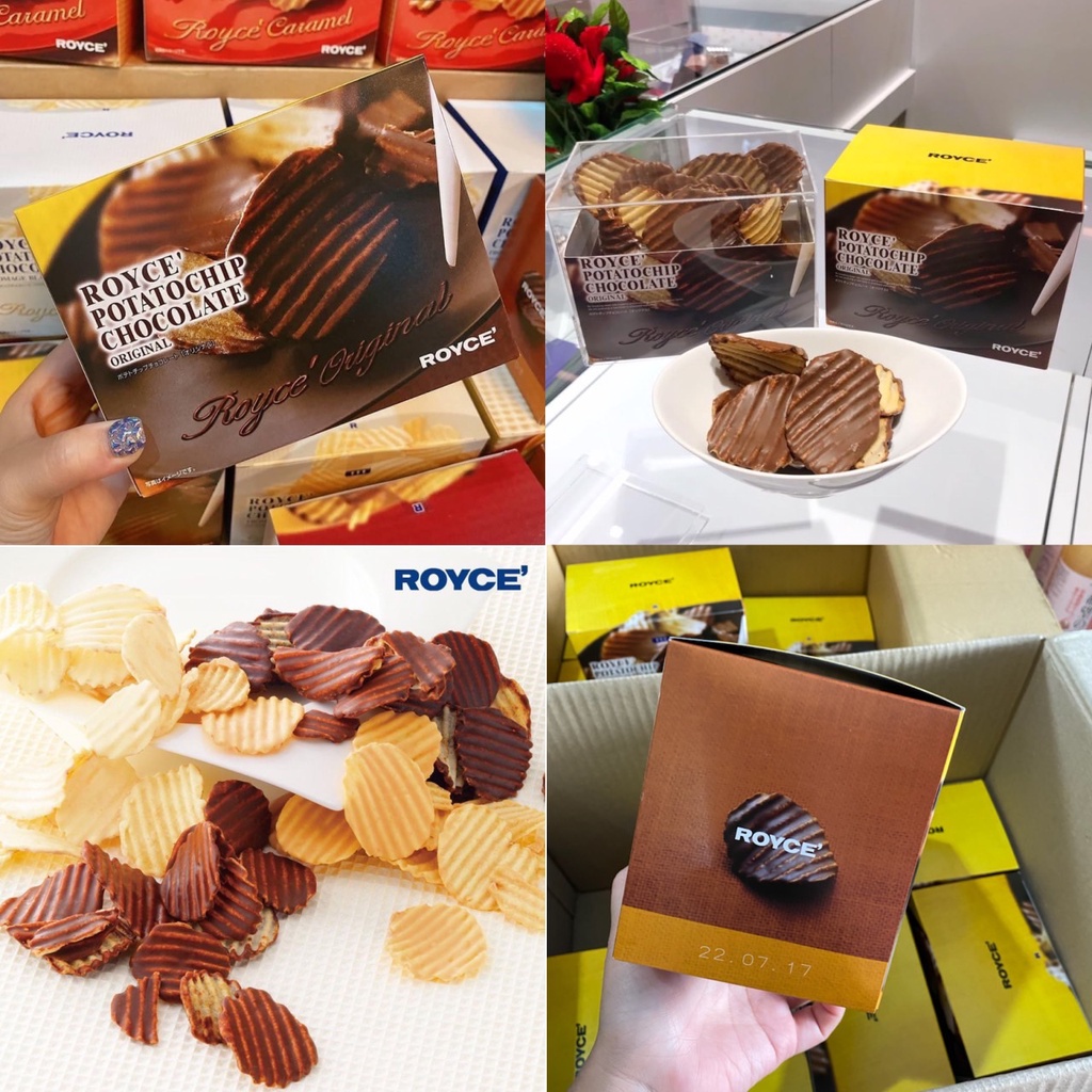 ** ป้ายกล่องอายุ 17/07/22 ** Royce Potato chip Chocolate มันฝรั่งทอดเคลือบช็อกโกแลต