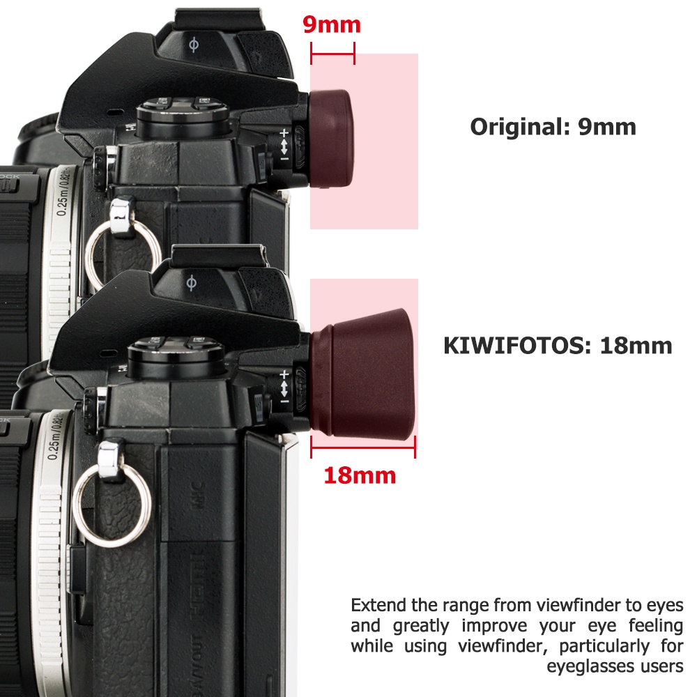 Kiwifotos KE-EP13 ยางรองตากล้องยาวแทนที่ EP-13 EP-12 สำหรับ Olympus OM-D E-M1 E-M1 Mark II E-M1 Mark III , ช่องมองภาพช่องมองภาพกล้องซิลิโคนแบบยาวแบบยาว