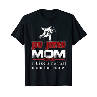 เสื้อยืดโอเวอร์ไซส์เสื้อยืดคอกลม พิมพ์ลายกราฟฟิค Jiu Jitsu Mom Like A Normal Mom But ErS-3XL