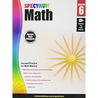 Spectrum Math, Grade 6 (CSM Workbook) สั่งเลย!! หนังสือภาษาอังกฤษมือ1 (New)