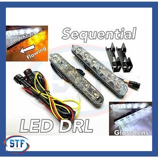 Daylight ไฟตัดหมอก 6 LED DRL 12V สําหรับรถยนต์ 1 คู่