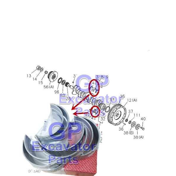 EX200-1 / UH083 / 6BD1 / 6BG1 ENGINE MAIN BEARING SET (MAHLE)