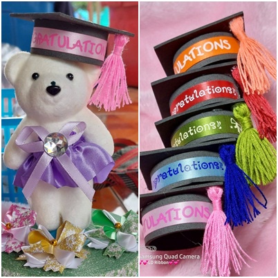 หมวกรับปริญญา *หมวก+พู่* (พร้อมส่ง)(มีพู่สวยๆๆNEW) หมวกติดหัวตุ๊กตาปัจฉิม หมวกบัณฑิตน้อยตุ๊กตา