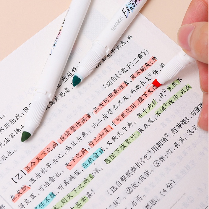 ชุดปากกาเน้นข้อความ หัวอ่อน ปากกา ปากกามาร์กเกอร์