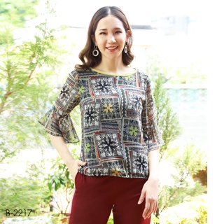 MIKIKO Blouse MI-B2217 ชิฟฟอนปริ้นท์ IGPU22-4