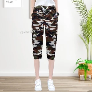 #กางเกงลายทหารขา4ส่วนขาจั้ม ผ้ายืดตัวใหญ่ดีใส่เทียวใส่ออกกำลังกายใด้ ราคาพิเศษ+ ผ้ายืดใส่สบายมี3ไชส์ เอว25-48ใส่ได้ =031