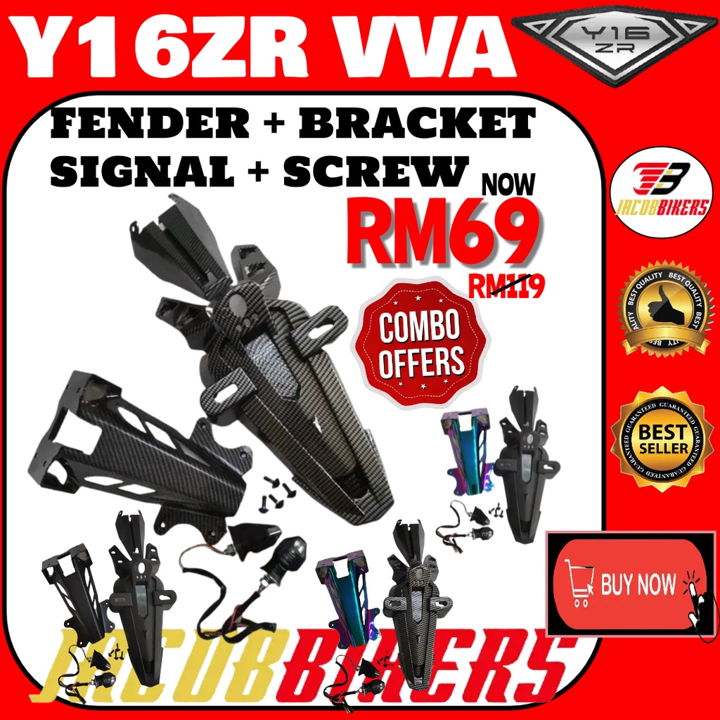 COMBO YAMAHA Y16 Y16ZR Y16VVA EXCITER 155 บังโคลนด้านหลัง BESI EKOR BRACKET SIGNAL LED SCREW 4PCS