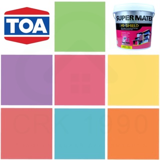 TOA SUPER MATEX สี สีน้ำ สีทาบ้าน สีน้ำอะคริลิกแท้ 100% ขนาด 9 ลิตร เฉด 7 วัน 7 สี