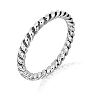 MachuSilver แหวนเงินแท้ 925 Sterling Silver ลายเชือกถัก พร้อมถุงกำมะหยี่