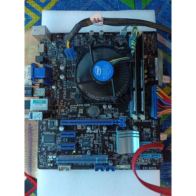 1155 เมนบอร์ด Asus p8h61-m+cpu i5 2400 พัดลมแท้ ใช้งานปรกติ