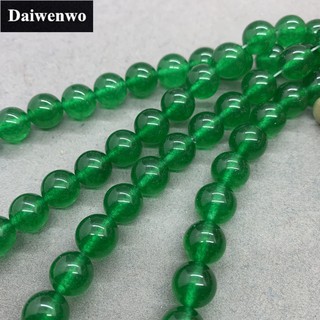 Green Chrysoprase Jasper Beads สีเขียวริสโซเพรสแจสเปอร์ลูกปัดหินรอบ 4-12 มิลลิเมตรพลอยหลวมเครื่องประดับ Spacer