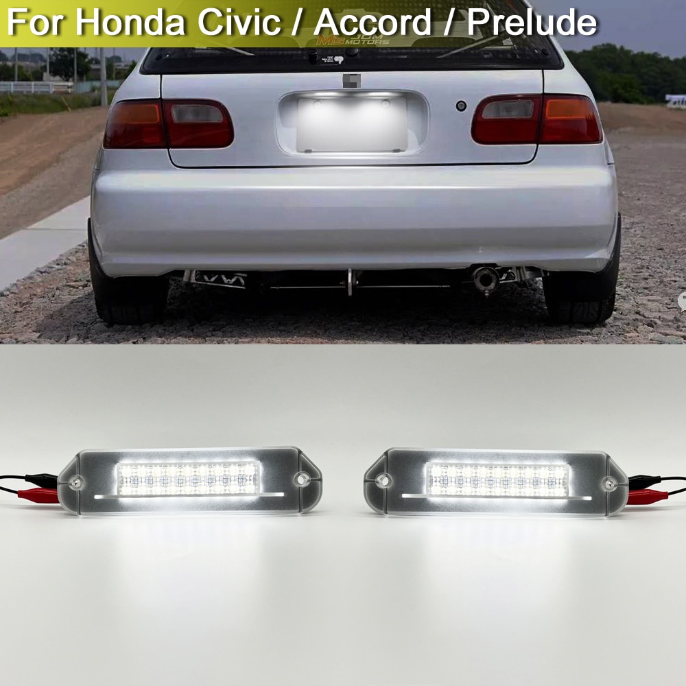 หลอดไฟ LED 12V สําหรับติดป้ายทะเบียนรถยนต์ Honda Civic Gen5 EG EJ 1992-1995 Accord 1990-1993 Prelude