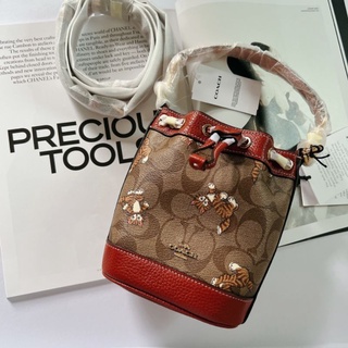 กระเป๋าสะพายทรงจีบ น่ารักกCoach cc431Mini Dempsey Bucket Bag