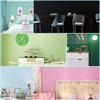 Wallpaper DIY วอลเปเปอร์ สีพื้น วอลเปเปอร์สำหรับตกแต่งผนัง วอลเปเปอร์ติดผนัง สติ๊กเกอร์ตกแต่งผนัง ขนาด 45ซม x 100 ซม