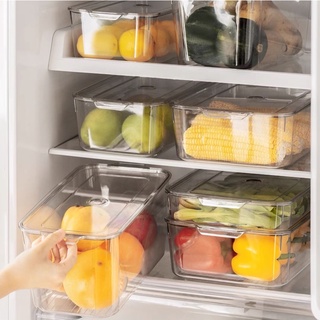 Refrigerator storage box with lid กล่องเก็บ ผัก ผลไม้ตู้เย็นพร้อมฝาปิด