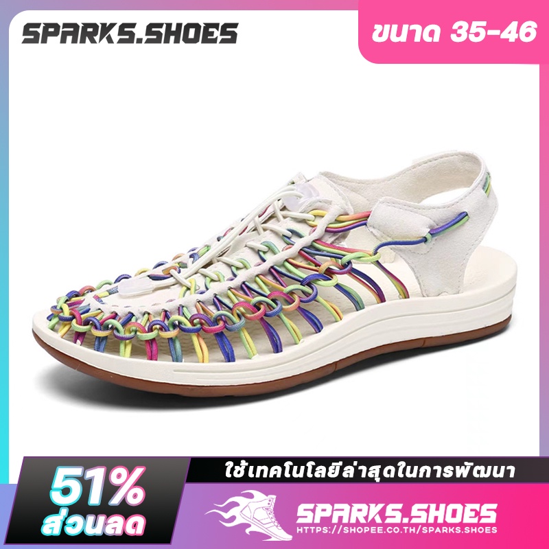 🌈NEW🌈Kenen Sandal ชาย หญิง （รุ้ง สีต่างๆ）รองเท้าใหญ่ รองเท้า แตะ รัด ส้น
