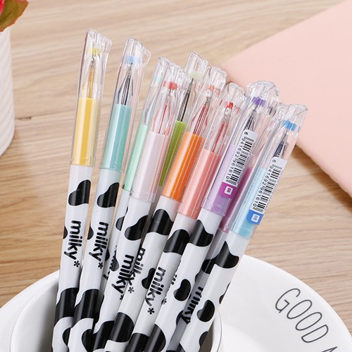 (Clearance) Howo Milky Cow Colour Gel Pen Planner Journal Diary Writing Pen 0.5mm Colour Ink Gel Pen