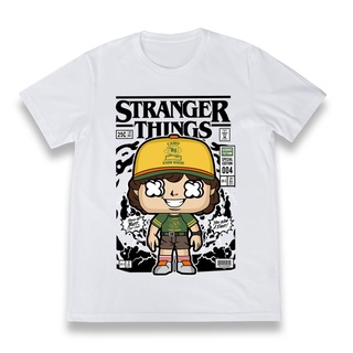 เสื้อยืดสีดำอินเทรนด์เสื้อยืด พิมพ์ลาย Dustin Stranger ThingsS M L   XL  XXL