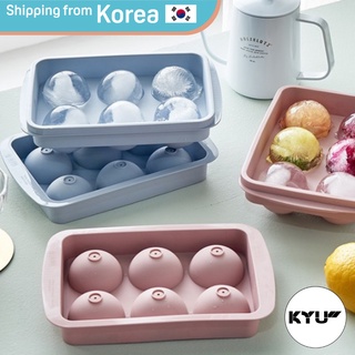 [EASY&amp;FREE Korea] Ice Cube Tray Set 6 Balls 2Pcs | Round Ice Ball Maker / Ice Ball Tray / Ice Mold