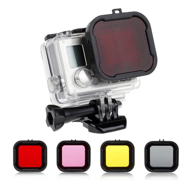 เคสเลนส์ฟิลเตอร์ กันน้ํา สีแดง สําหรับ GoPro Hero 4 3+