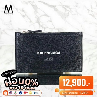 MY0785 NEW Balenciaga Logob Card Holder Black SHW-Moppet Brandname