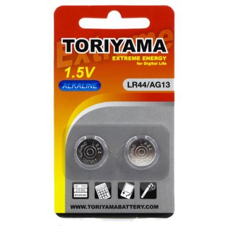 TORIYAMA ถ่านกระดุม  Button Cells AG13/LR44/303  - ( 1 กล่องบรรจุ 30 ชิ้น)