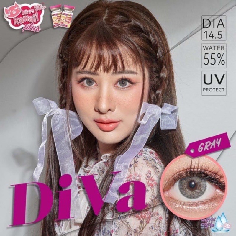 คอนแทคเลนส์ kitty kawaii mini Diva Gray
