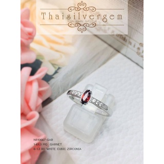 TSGjewelry🌸แหวนเงินแท้ 925 ชุบทองคำขาว🌸พลอยแท้🌸รุ่น NR10667-GAR