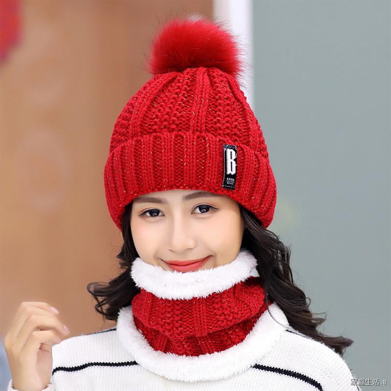 Winter Knitted Beanies Hats Women Thick Warm Beanie Skullies Hat Female Knit Letter Bonnet Beanie Caps Scarf Outdoor Shopee Thailand