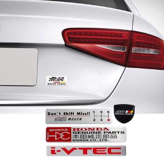 สติ๊กเกอร์โลโก้อะลูมิเนียม 3 d สําหรับติดตกแต่งรถยนต์ honda hdc mugen power i - vtec