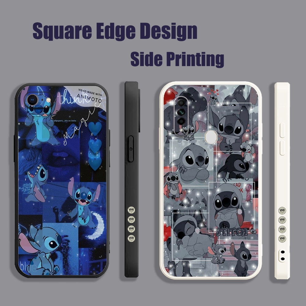 ตะเข็บเทียม NGC08 สําหรับ OPPO A12 A3S A5S A5 A7 A15 A15S A16 A16S A12E เคสโทรศัพท์ขอบสี่เหลี่ยม