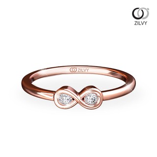 Zilvy Minimal Ring Nongbow - แหวนหญิงเพชรน้ำร้อย 0.06 กะรัต ตัวเรือนโรสโกลด์ (GR806)