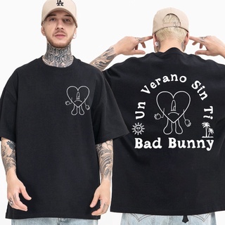 T-shirt  Gildan เสื้อยืดแขนสั้น ผ้าฝ้าย 100% พิมพ์ลายอัลบั้มเพลง Bad Bunny UN VERANO SIN TI โอเวอร์ไซซ์ สําหรับผู้ชายS-5