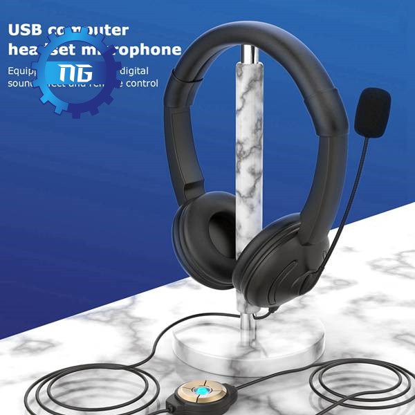 usb wired headset with noise canceling microphone