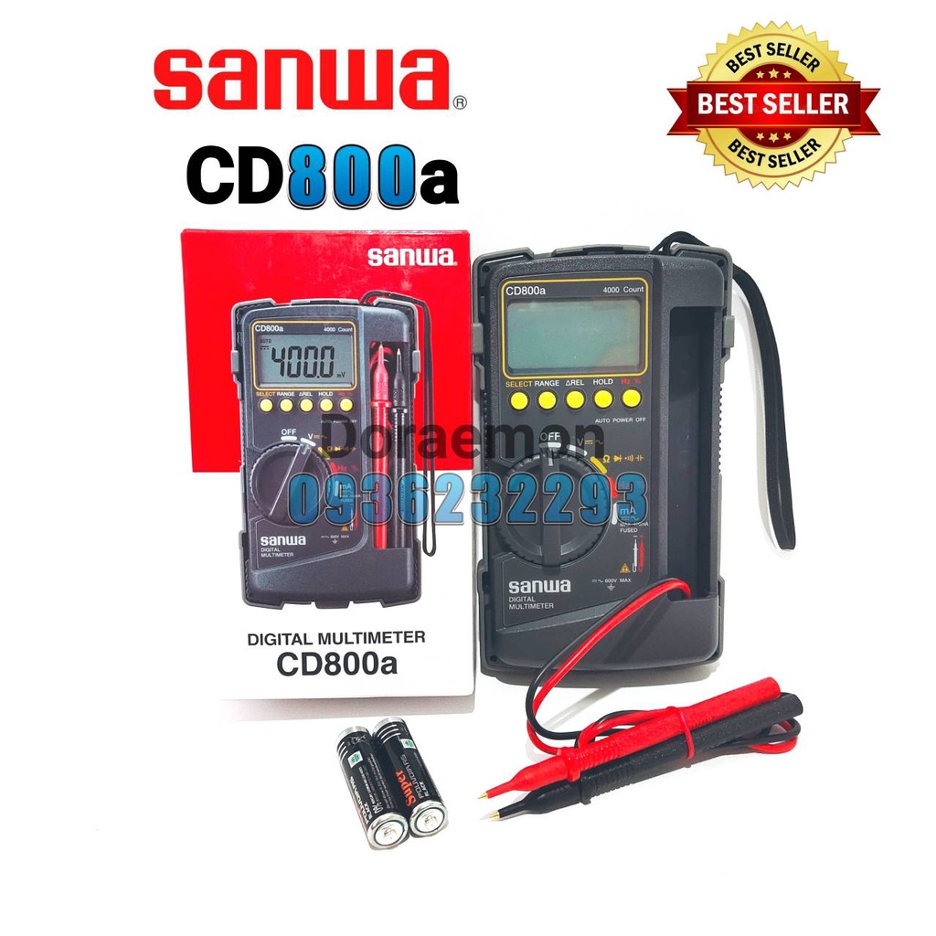 SANWA CD800a แท้ 100% Digital Multimeter มัลติมิเตอร์ดิจิตอล มิเตอร์วัดไฟ ดิจิตอลมัลติมิเตอร์ มิเตอร์วัดกระแสไฟ